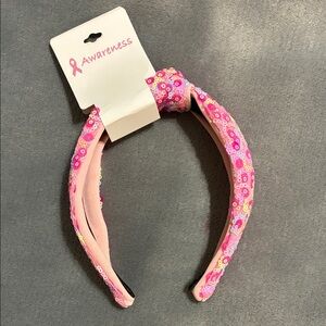 Pink Awareness Headband with Sequins